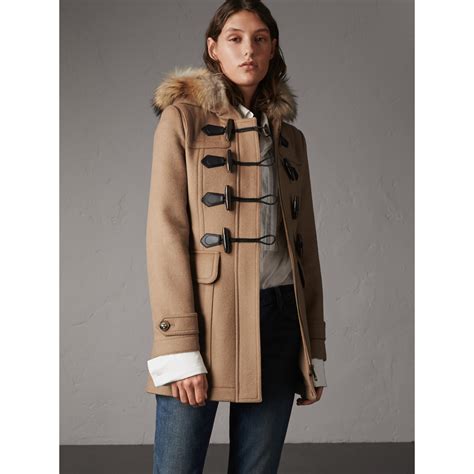 burberry wool twill dress coat|burberry wool duffle coat women's.